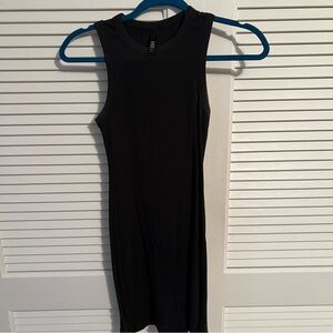 SKIMS Classic Black Ribbed Mini Dress